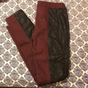 maroon/black jeans